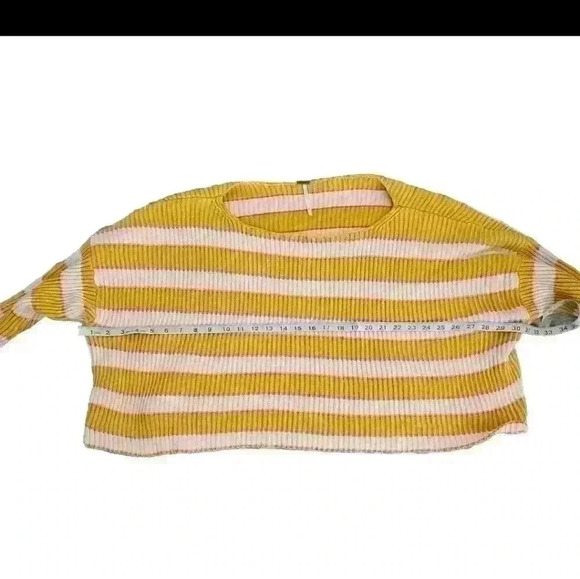 Free People Womens Just My Stripe Oversized Long Sleeve Ribbed Sweater M - Picture 11 of 14